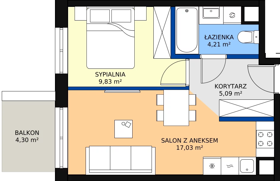 Zalety mieszkania 36.16 m², 123/21
