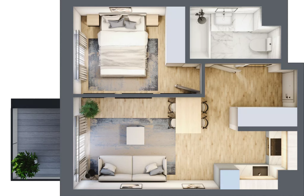 2 pokoje, mieszkanie 36,16 m², piętro 2, oferta nr 123/21, Ostródzka 123 - Etap II, Warszawa, Białołęka, Brzeziny, ul. Ostródzka 123