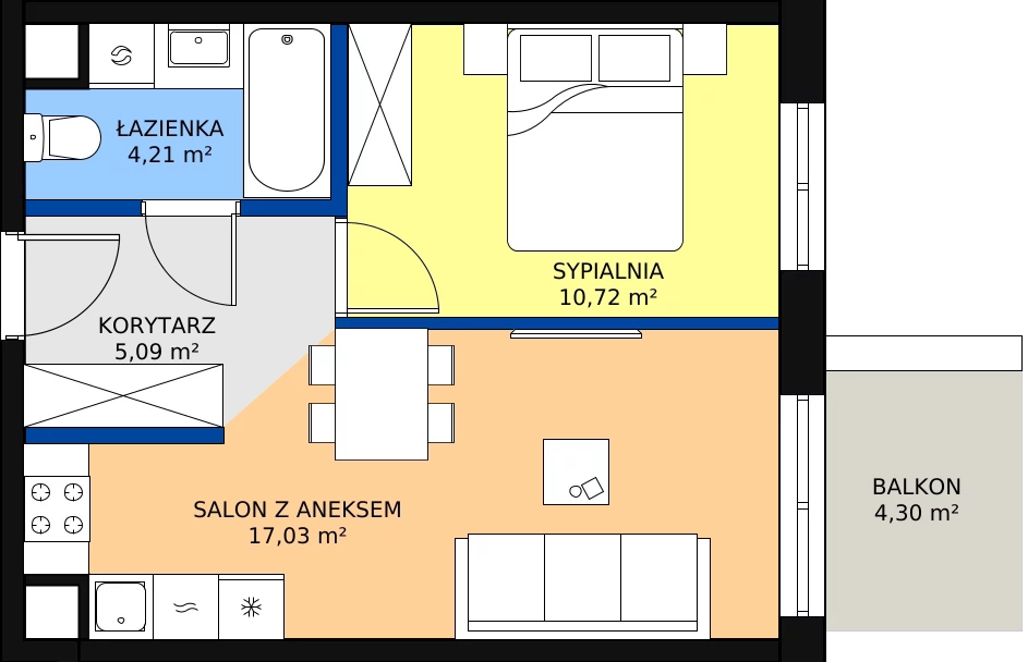 Zalety mieszkania 37.05 m², 123/16