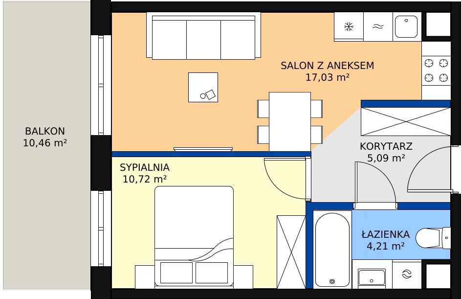Zalety mieszkania 37.05 m², 123/9