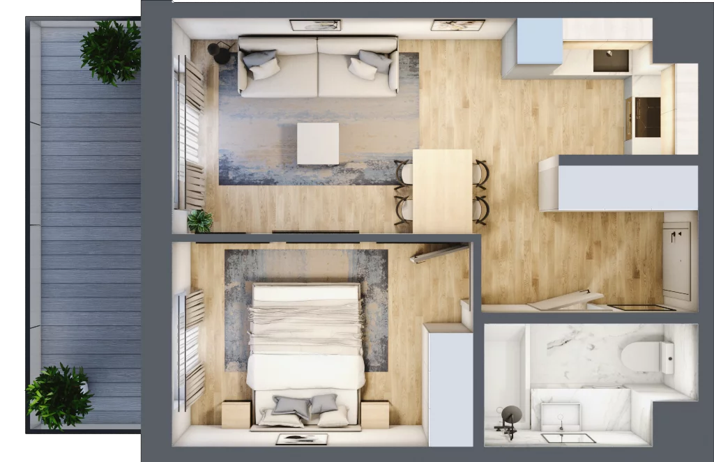 2 pokoje, mieszkanie 37,05 m², piętro 1, oferta nr 123/9, Ostródzka 123 - Etap II, Warszawa, Białołęka, Brzeziny, ul. Ostródzka 123