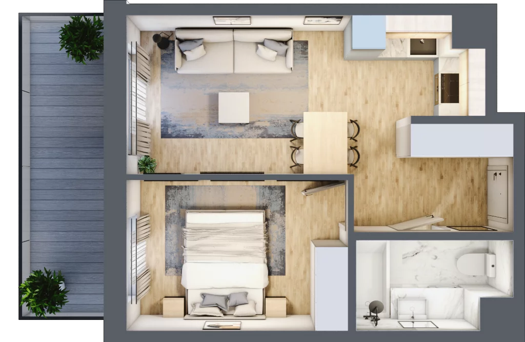 2 pokoje, mieszkanie 36,14 m², piętro 1, oferta nr 123/7, Ostródzka 123 - Etap II, Warszawa, Białołęka, Brzeziny, ul. Ostródzka 123