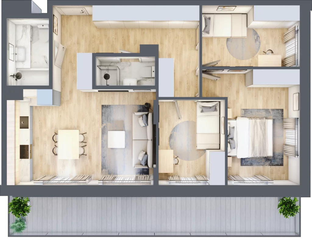 4 pokoje, mieszkanie 73,40 m², piętro 1, oferta nr 123/6, Ostródzka 123 - Etap II, Warszawa, Białołęka, Brzeziny, ul. Ostródzka 123