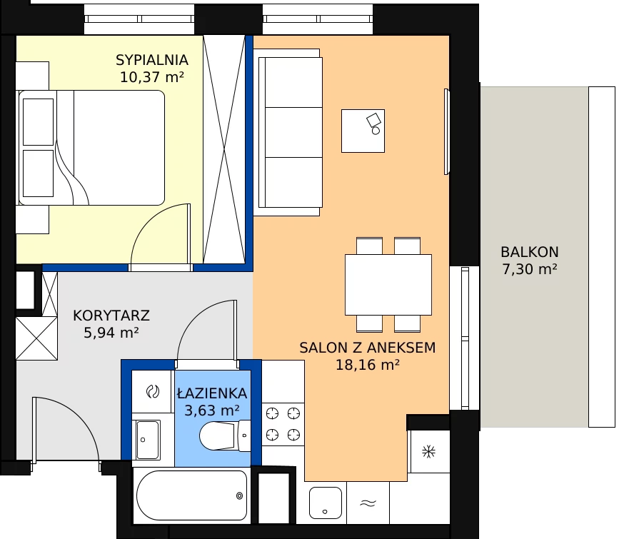 Zalety mieszkania 38.1 m², 123 A/A-15