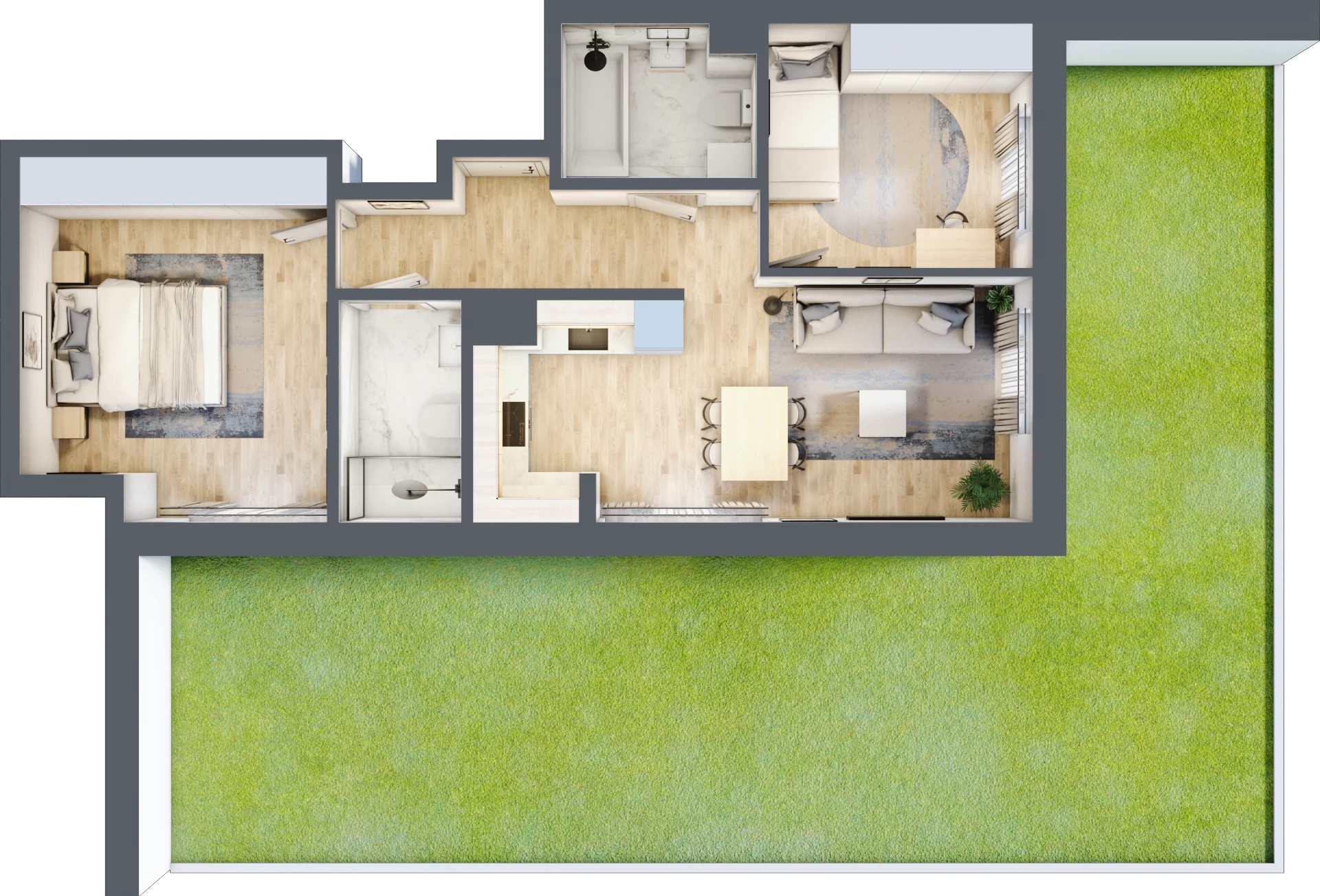 3 pokoje, mieszkanie 59,41 m², parter, oferta nr 123 A/A-1, Ostródzka 123 - Etap II, Warszawa, Białołęka, Brzeziny, ul. Ostródzka 123