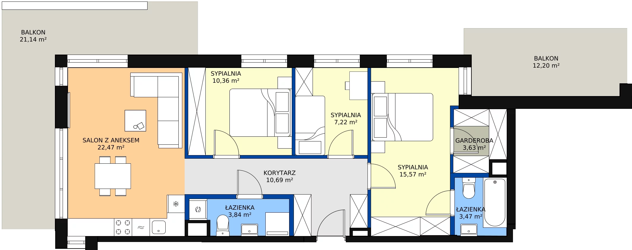 Zalety mieszkania 77.25 m², 123 A/A-43