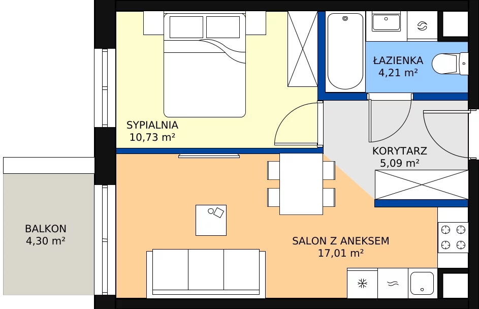 Zalety mieszkania 37.04 m², 123 A/A-41