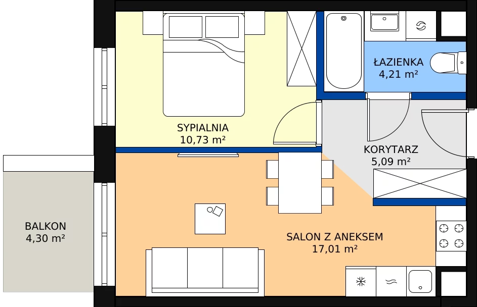 Zalety mieszkania 37.04 m², 123 A/A-39