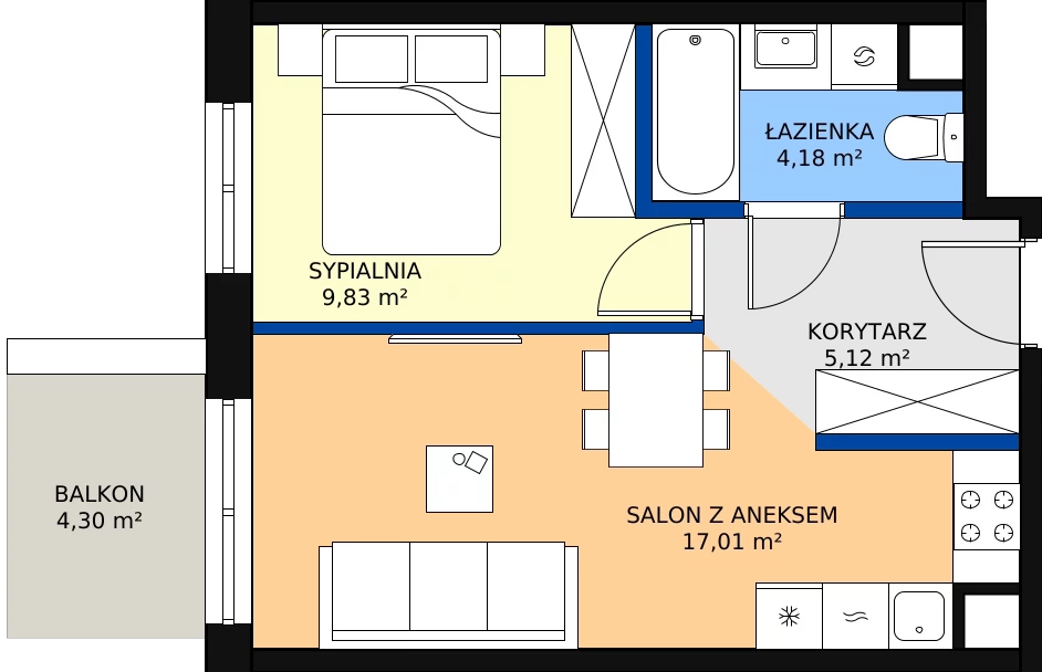 Zalety mieszkania 36.14 m², 123 A/A-38