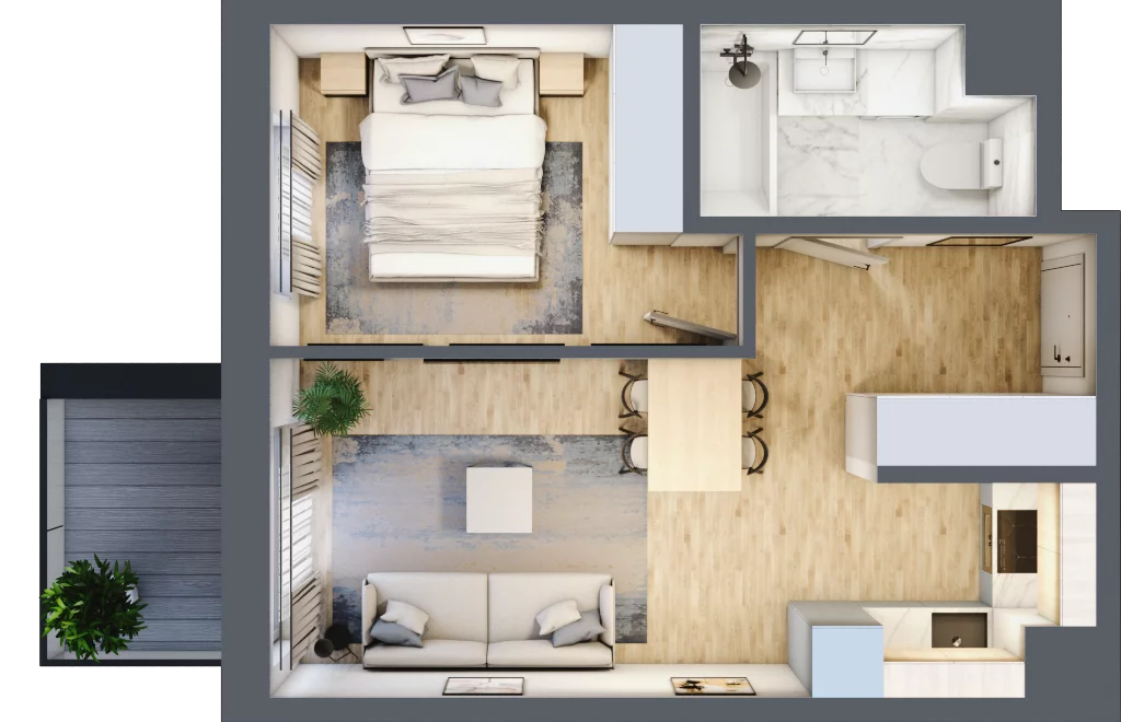 2 pokoje, mieszkanie 36,14 m², piętro 2, oferta nr 123 A/A-38, Ostródzka 123 - Etap II, Warszawa, Białołęka, Brzeziny, ul. Ostródzka 123