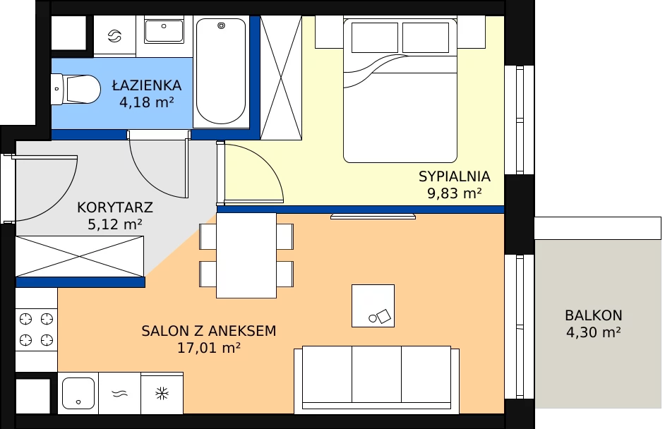 Zalety mieszkania 36.14 m², 123 A/A-34