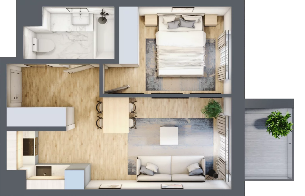 2 pokoje, mieszkanie 36,14 m², piętro 2, oferta nr 123 A/A-34, Ostródzka 123 - Etap II, Warszawa, Białołęka, Brzeziny, ul. Ostródzka 123