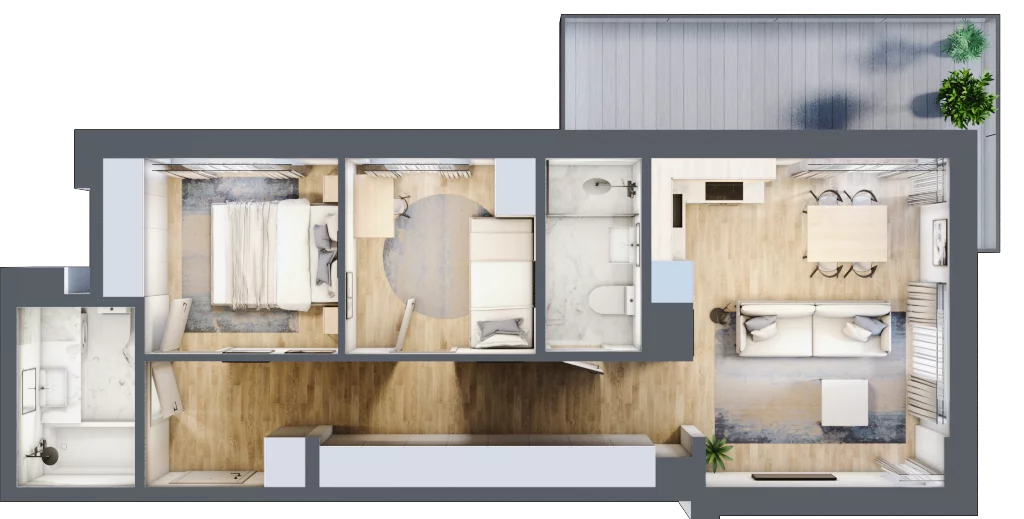 3 pokoje, mieszkanie 56,95 m², piętro 2, oferta nr 123 A/A-29, Ostródzka 123 - Etap II, Warszawa, Białołęka, Brzeziny, ul. Ostródzka 123