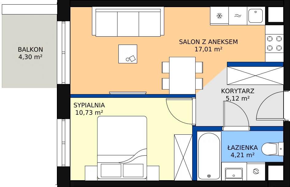 Zalety mieszkania 37.04 m², 123 A/A-24