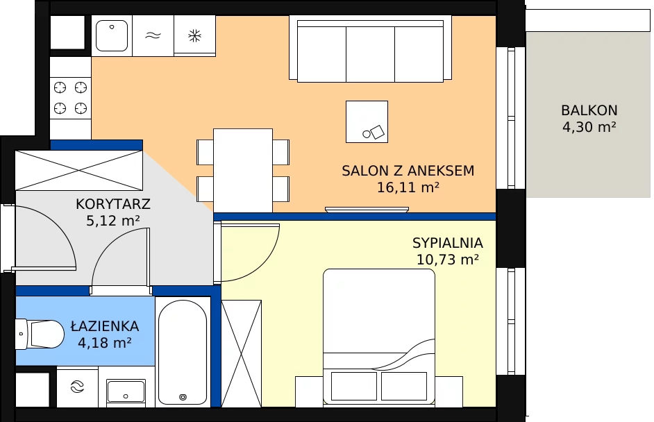 Zalety mieszkania 36.14 m², 123 A/A-19