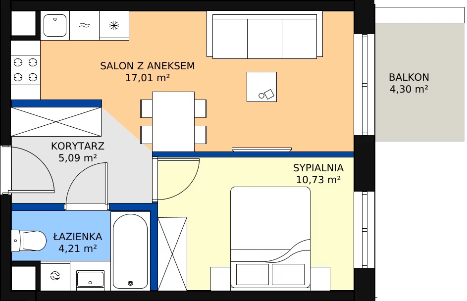 Zalety mieszkania 37.04 m², 123 A/A-18
