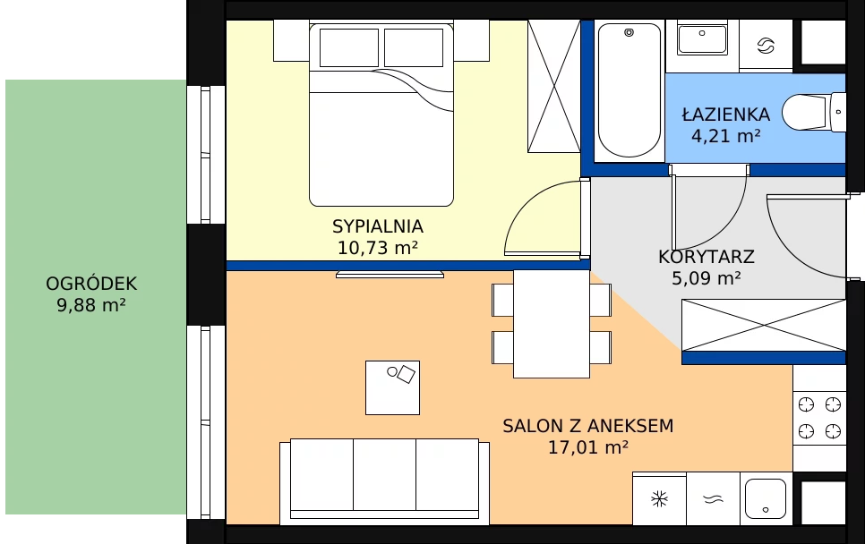 Zalety mieszkania 37.04 m², 123 A/A-11