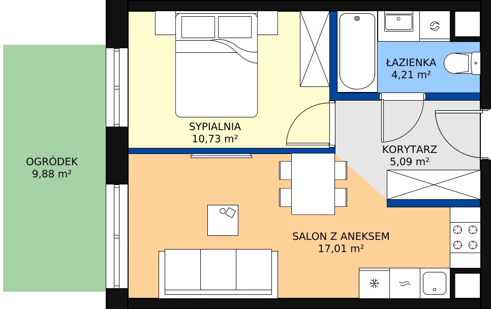Zalety mieszkania 37.04 m², 123 A/A-10