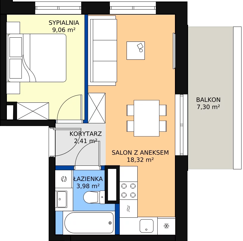 Zalety mieszkania 33.77 m², 123 B/B-46