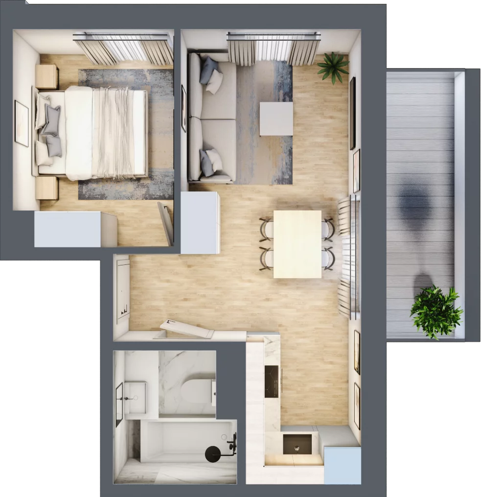2 pokoje, mieszkanie 33,77 m², piętro 3, oferta nr 123 B/B-46, Ostródzka 123 - Etap II, Warszawa, Białołęka, Brzeziny, ul. Ostródzka 123
