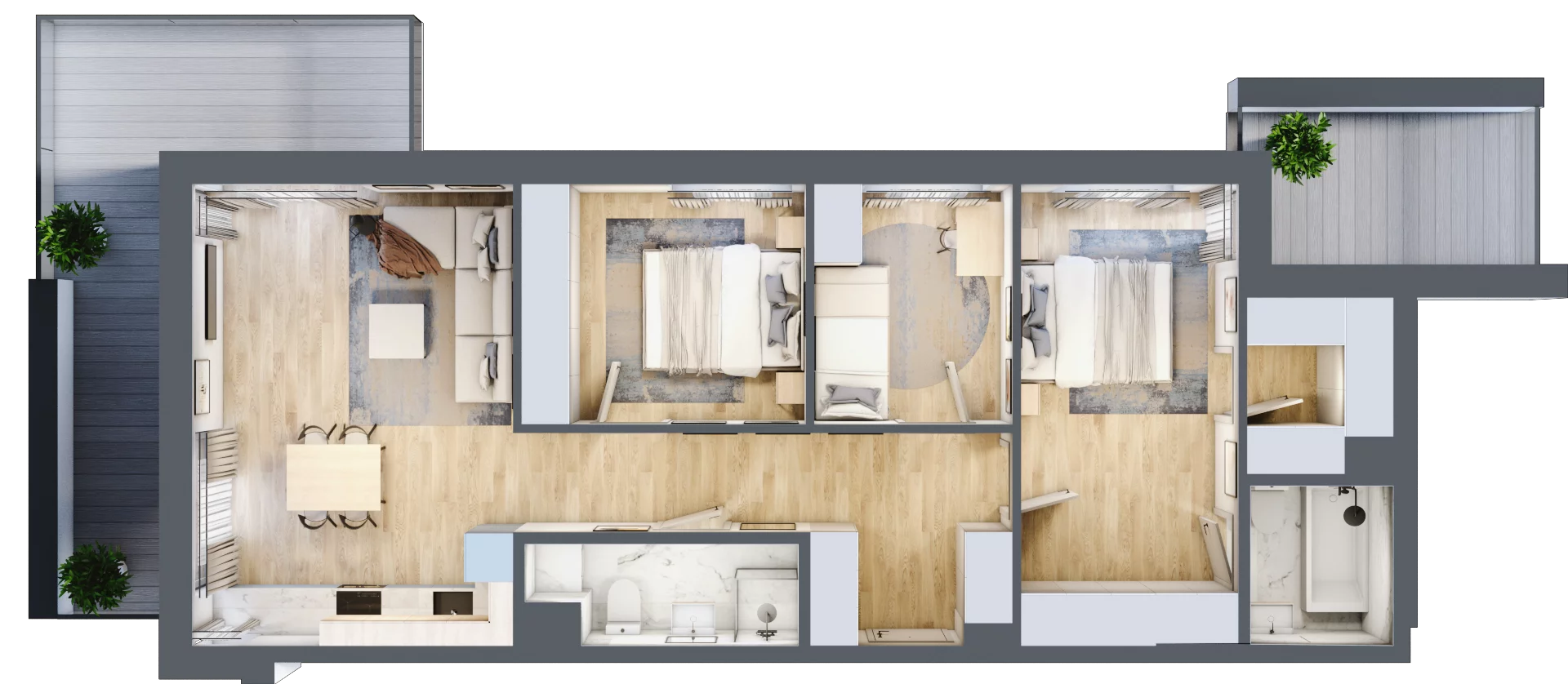 4 pokoje, mieszkanie 76,87 m², piętro 3, oferta nr 123 B/B-56, Ostródzka 123 - Etap II, Warszawa, Białołęka, Brzeziny, ul. Ostródzka 123