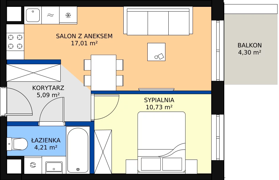 Zalety mieszkania 37.04 m², 123 B/B-49