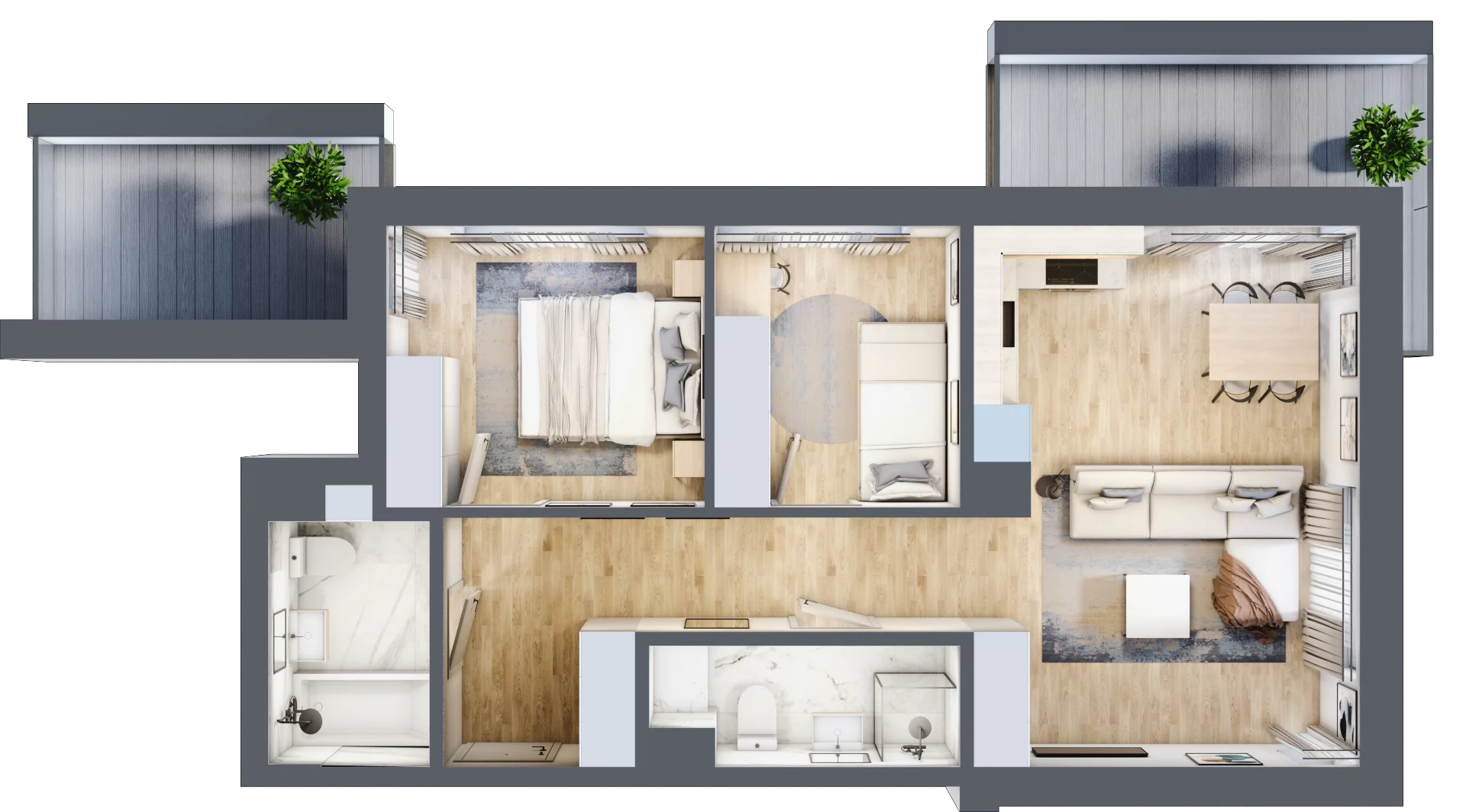 3 pokoje, mieszkanie 58,17 m², piętro 3, oferta nr 123 B/B-45, Ostródzka 123 - Etap II, Warszawa, Białołęka, Brzeziny, ul. Ostródzka 123