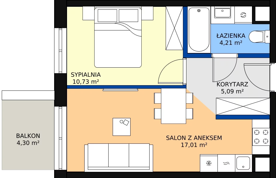 Zalety mieszkania 37.04 m², 123 B/B-42