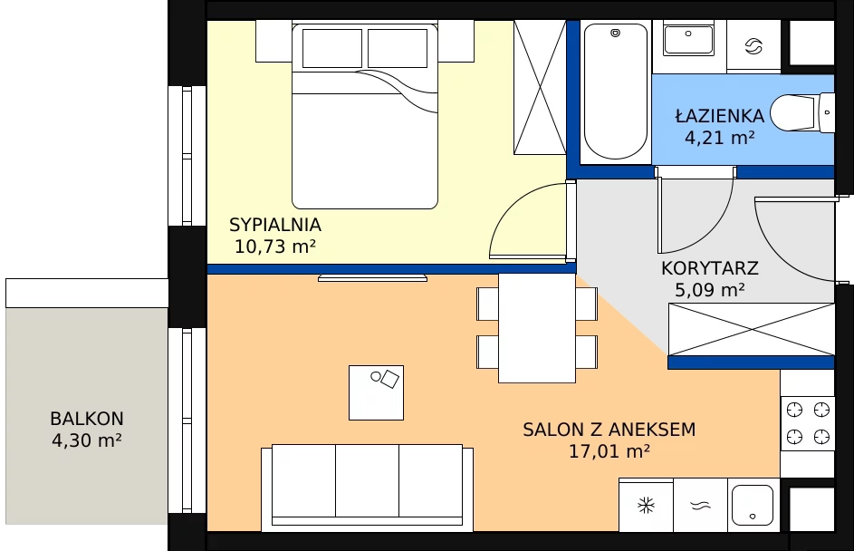Zalety mieszkania 37.04 m², 123 B/B-40
