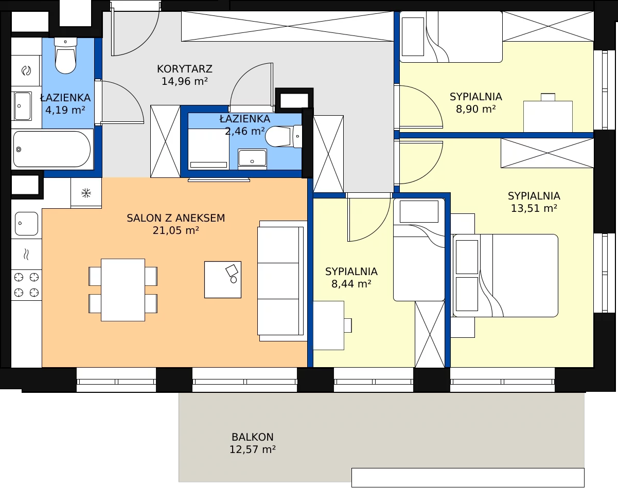Zalety mieszkania 73.51 m², 123 B/B-38