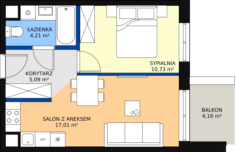 Zalety mieszkania 37.04 m², 123 B/B-36