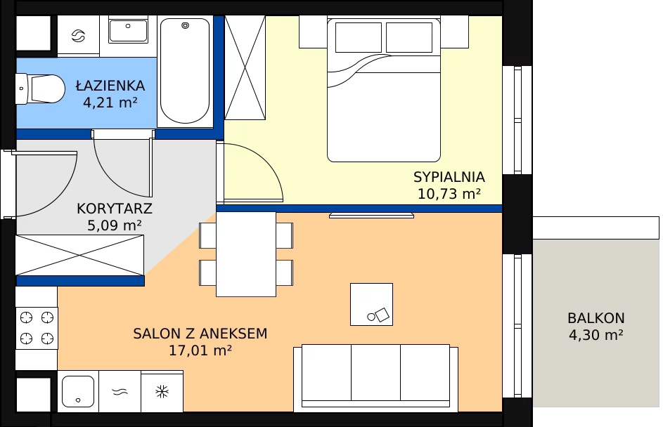 Zalety mieszkania 37.04 m², 123 B/B-34