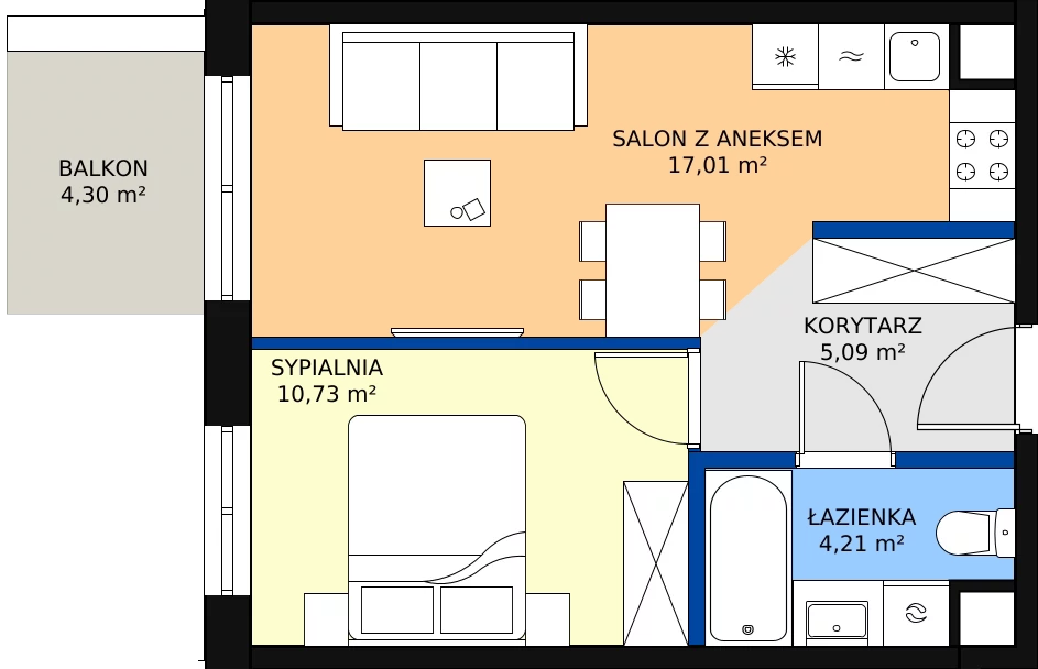 Zalety mieszkania 37.04 m², 123 B/B-25