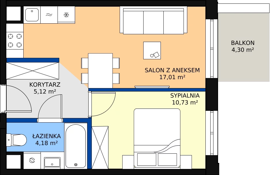 Zalety mieszkania 37.04 m², 123 B/B-21