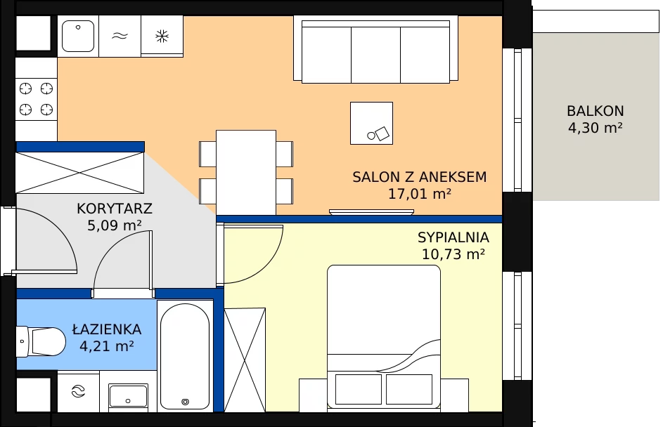 Zalety mieszkania 37.04 m², 123 B/B-19