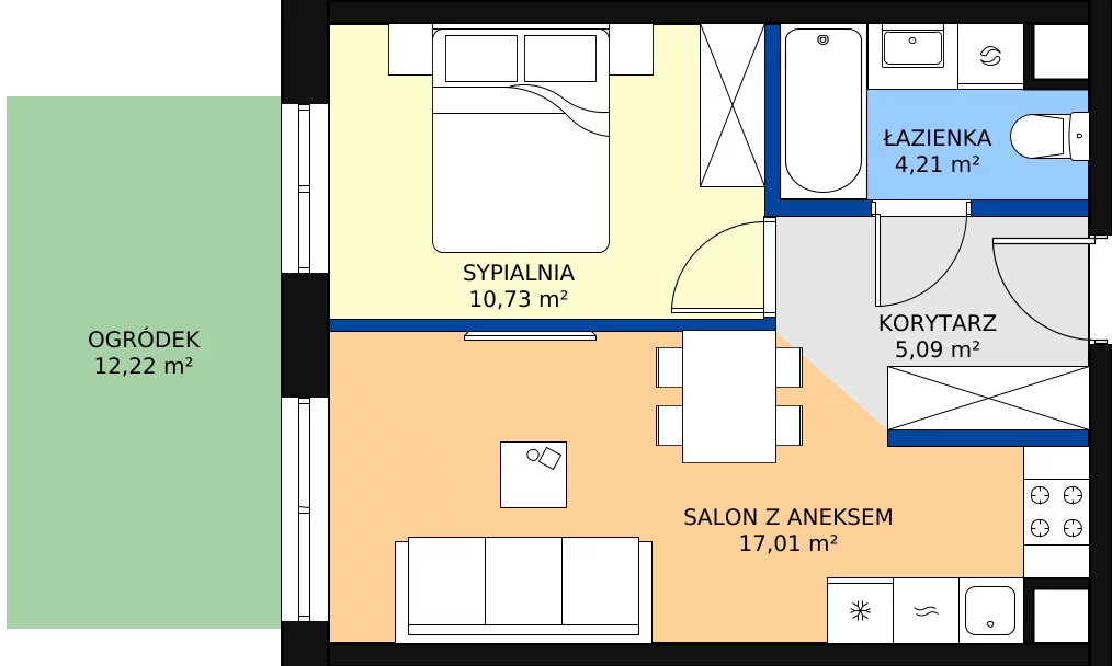 Zalety mieszkania 37.04 m², 123 B/B-11