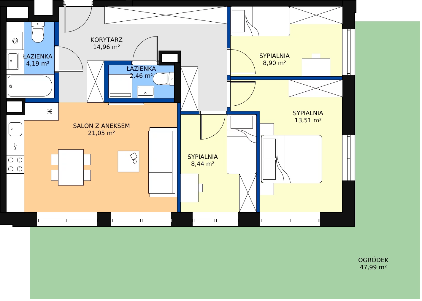 Zalety mieszkania 73.51 m², 123 B/B-8