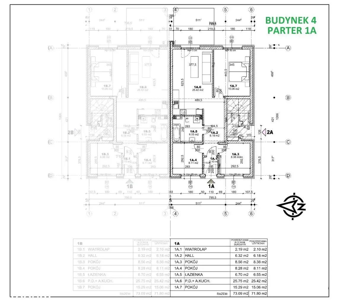 Apartament 71,80 m², parter, oferta nr 4/1A, Zaciszne Osiedle - apartamenty, Czeladź, ul. Pusta