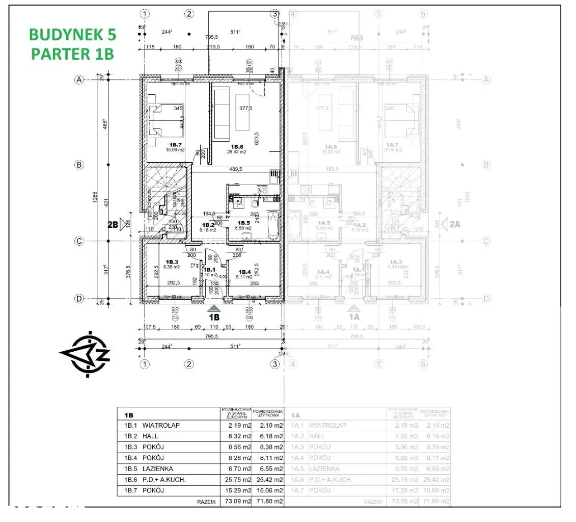 Apartament 71,80 m², parter, oferta nr 5/1B, Zaciszne Osiedle - apartamenty, Czeladź, ul. Pusta