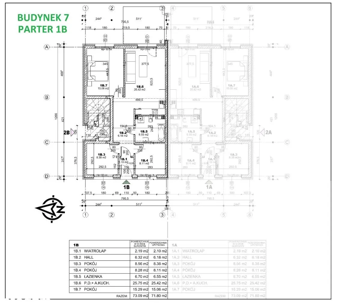 Apartament 71,80 m², parter, oferta nr 7/1B, Zaciszne Osiedle - apartamenty, Czeladź, ul. Pusta