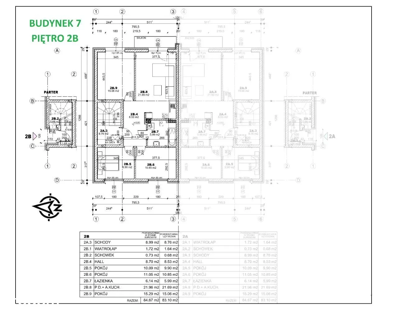 Apartament 83,08 m², piętro 1, oferta nr 7/2B, Zaciszne Osiedle - apartamenty, Czeladź, ul. Pusta