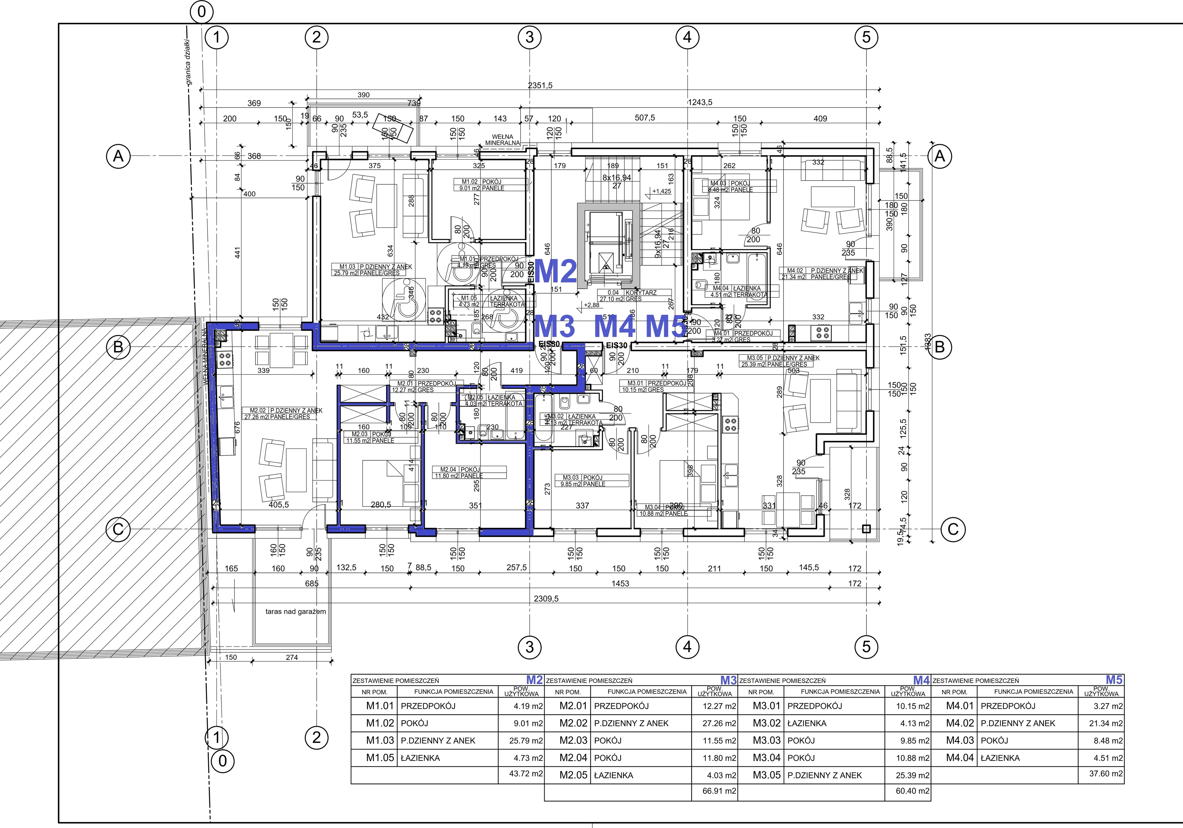 Apartament 66,91 m², piętro 1, oferta nr M3, Boskie Apartamenty na Kaplicznej, Sosnowiec, Milowice, ul. Kapliczna 3