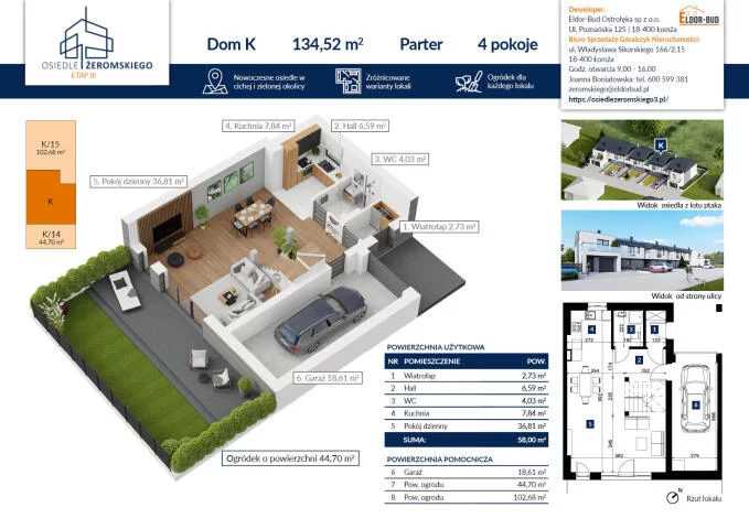 Dom 134,52 m², oferta nr , 1637, Ostrołęka, Stefana Żeromskiego