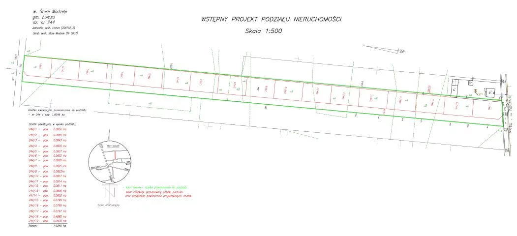 Działka 817,00 m², oferta nr , 2110, Stare Modzele, Wesoła