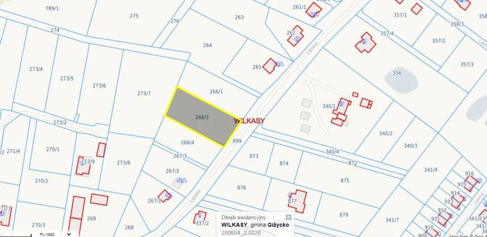 Działka 1 777,00 m², oferta nr , 2095, Wilkasy