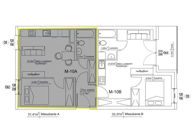 Mieszkanie dwupokojowe 31,41 m², Ostrołęka, Pomian, Żniwna, Sprzedaż