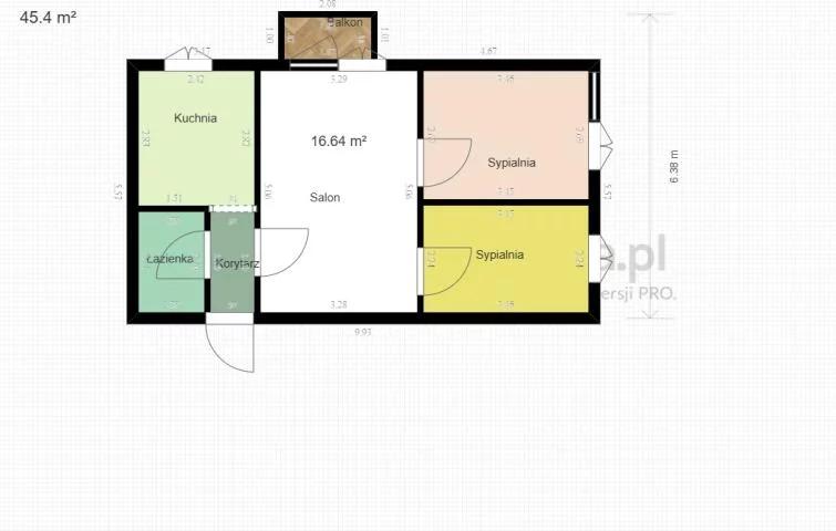 3 pokoje, mieszkanie 45,50 m², piętro 2, oferta nr , 2381, Ostrołęka, Papiernicza