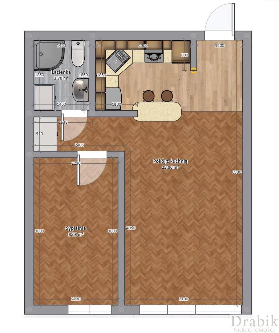 2 pokoje, apartament 36,05 m², piętro 3, oferta nr , 2651, Kraków, Bronowice, Bronowicka
