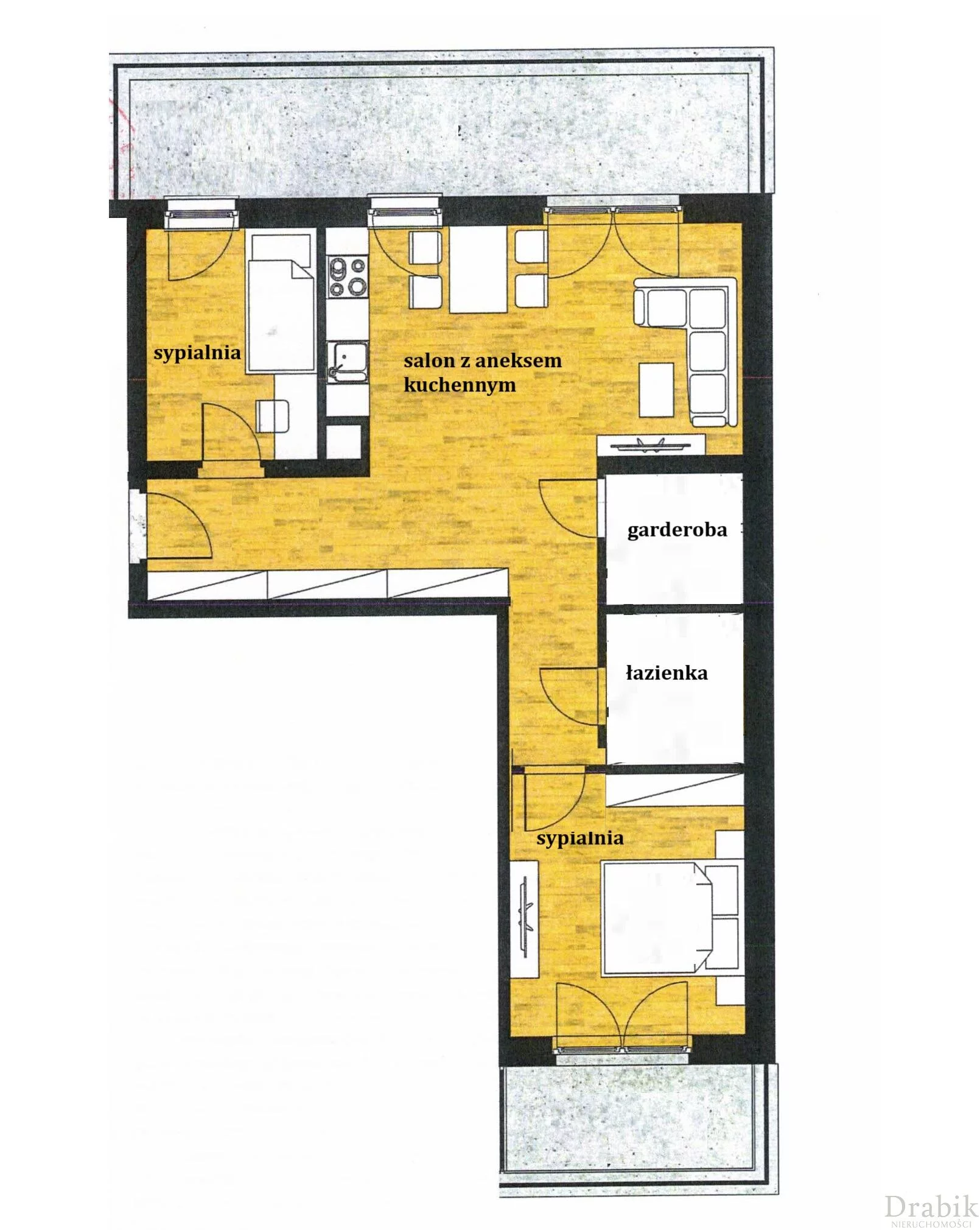3 pokoje, mieszkanie 58,00 m², parter, oferta nr , 2652, Kraków, Prof. Tadeusza Seweryna