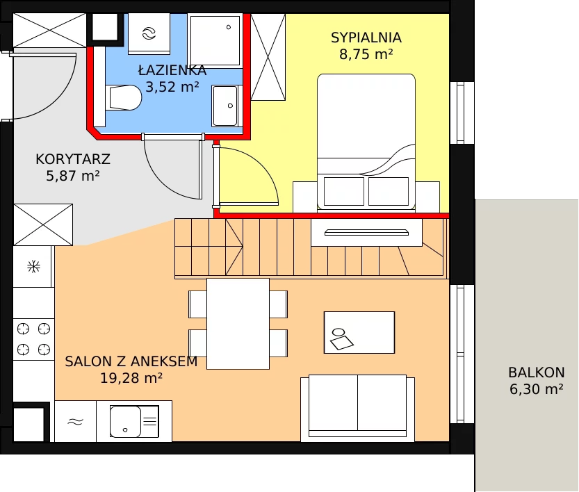 Mieszkanie 65,33 m², piętro 4, oferta nr C1.C4.03, JA_SIELSKA etap III, Poznań, Podolany, Podolany, ul. Jasielska